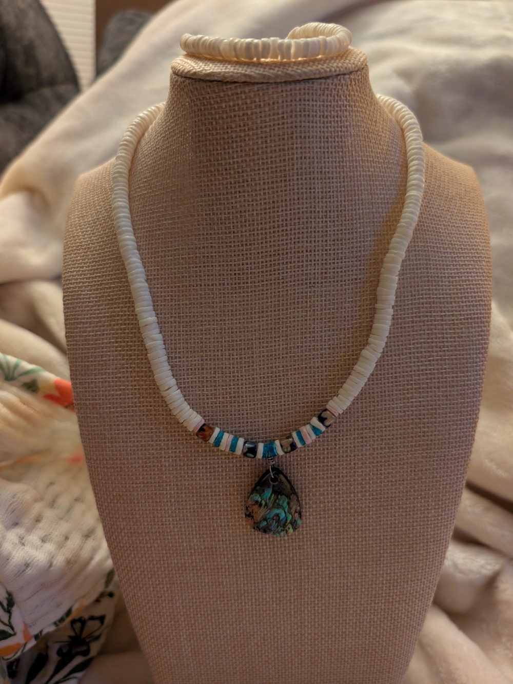 Handmade Genuine Shell Heishi Beads Turquoise Necklace Abalone Pendant Bracelet